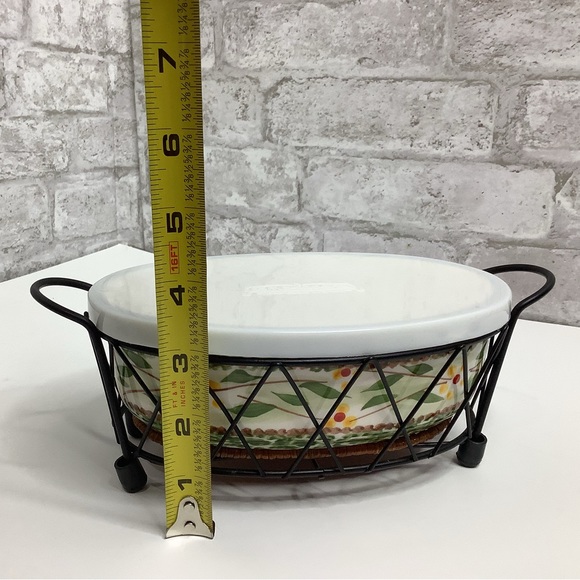 Lot of 2 Temptations Old World Green Small Baking Dishes Oval Rectangular Rack